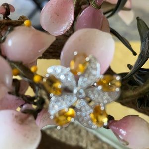 Vintage 925 citrine white sapphire ring